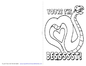 You\'re the bessssst! (Card) Valentines Day Worksheet