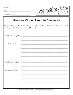 Lit. Circles: Real-Life Connector Books Worksheet