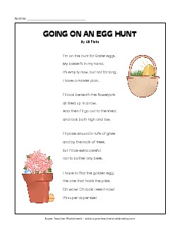 Easter Egg Hunt (Poem) Worksheet