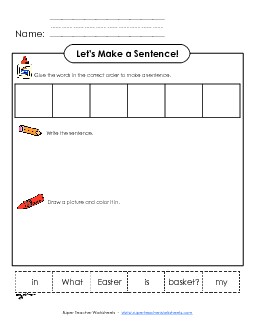 Build-a-Sentence: Basket Easter Worksheet