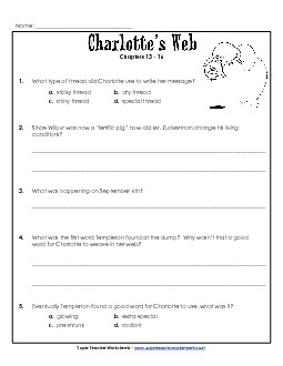 Questions for Chapters 13-16 Books Worksheet