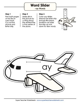Word Slider (-ay Words) Word Families Worksheet
