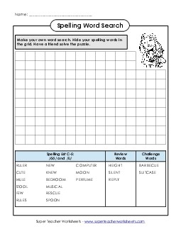 Make-a-Search (C-5) Spelling C Worksheet