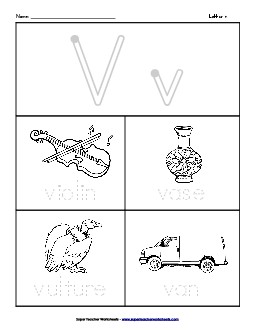 Words that Start with V v Phonics Beginningsounds Worksheet