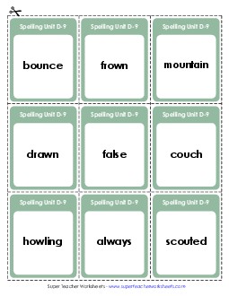 Flashcards (D-9) Spelling D Worksheet