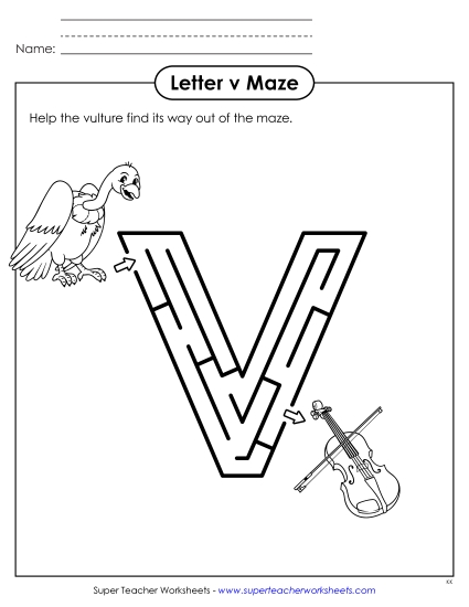 aMaze Activity: Lowercase Letter v