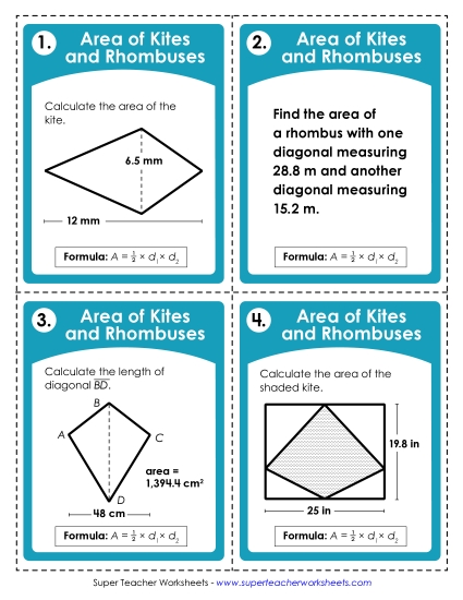 aArea of Kites & Rhombuses (Advanced)