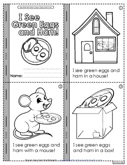 Mini-Book: I See Green Eggs & Ham Picture Book Green Eggs And Ham Worksheet