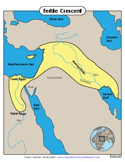 Fertile Crescent Map 6th Grade Social Studies Worksheet