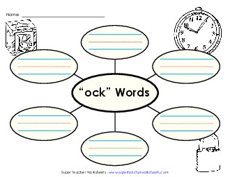 Word Web (-ock) Word Families Worksheet