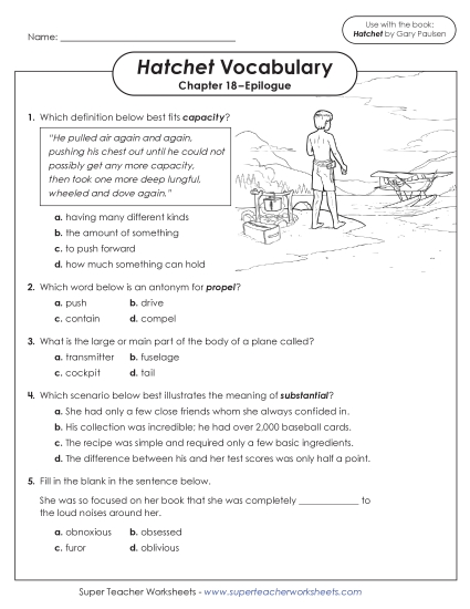 New Vocabulary Questions (Chapter 18–Epilogue) Worksheet New Vocabulary Questions (Chapter 18–Epilogue) Worksheet