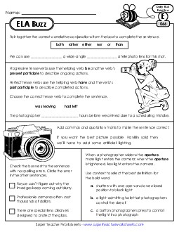 New ELA Buzz: Week 14<br>Worksheets 66 through 70 Worksheet