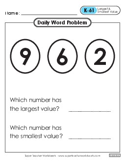 Daily Word Problems  K-61 through K-65 Worksheet