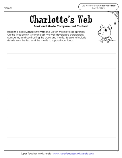 New Book and Movie Compare & Contrast Worksheet New Book and Movie Compare & Contrast Worksheet
