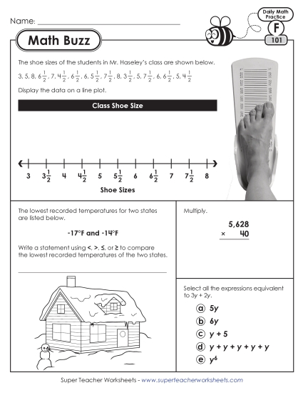 New 6th Grade Math Buzz: Week 21<br>Worksheets 101 through 105 Worksheet New 6th Grade Math Buzz: Week 21<br>Worksheets 101 through 105 Worksheet