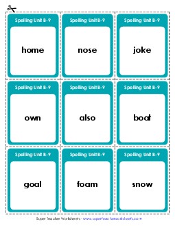 Flashcards (B-9) Spelling B Worksheet