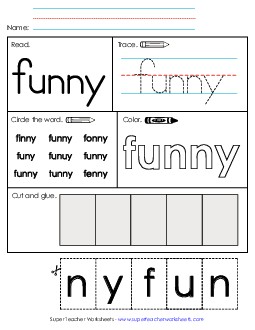 Worksheet 2: Funny Sight Words Individual Worksheet