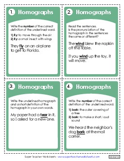 Homographs Worksheet