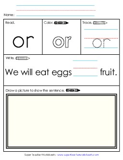 Or (Sight Word) Free Sight Words Individual Worksheet