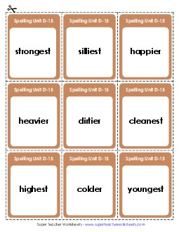 Flashcards (D-15) Spelling D Worksheet