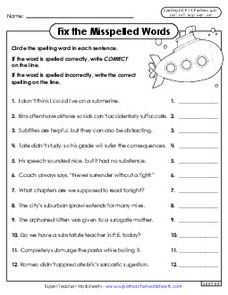 Correct or Incorrect? (F-19) Free Spelling F Worksheet