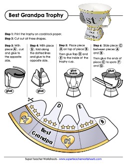 Best Grandpa Trophy  Awards Worksheet