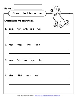 Scrambled Sentences (A-4) Spelling A Worksheet