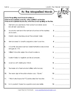 Fix the Misspelled Words Spelling D Worksheet