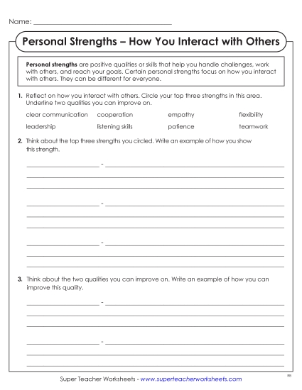 New How You Interact with Others Worksheet New How You Interact with Others Worksheet