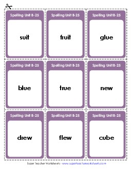 Flashcards (B-25) Spelling B Worksheet