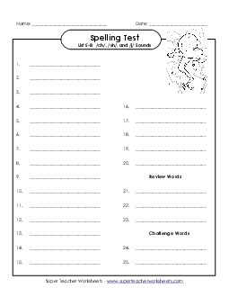 Spelling Test Template (E-9) Spelling E Worksheet