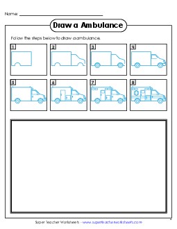 Draw a Ambulance Learning To Draw Worksheet