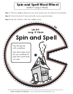 Spin and Spell (B-9) Spelling B Worksheet