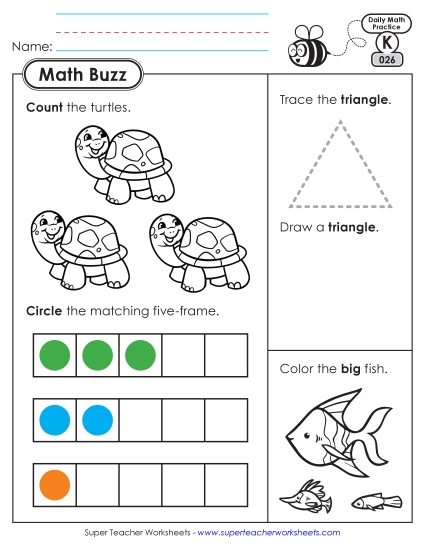 New Kindergarten Math Buzz: Week 6<br>Worksheets 26 through 30 Worksheet New Kindergarten Math Buzz: Week 6<br>Worksheets 26 through 30 Worksheet