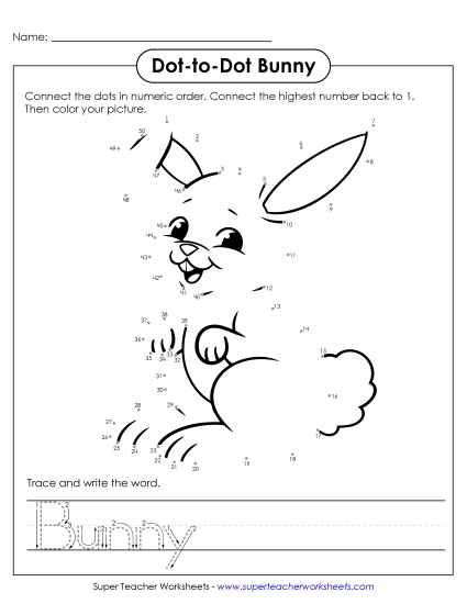 New Count to 50 & Write: Bunny Worksheet New Count to 50 & Write: Bunny Worksheet