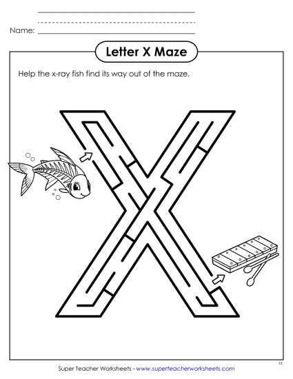 aUppercase Letter X Maze