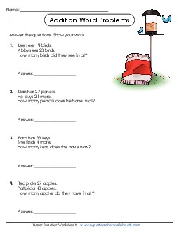 Addition (2-digit; no regrouping) Free Worksheet