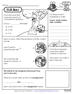 ELA Buzz: Week 5 Worksheets 21 through 25 Daily Ela Review Worksheet