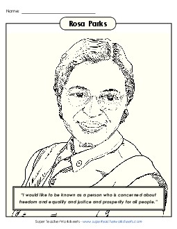 Rosa Parks - Coloring Womens History Worksheet