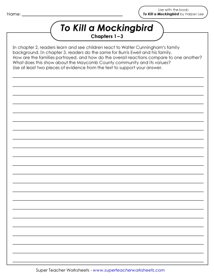 New Writing Prompt: Cunningham & Ewell Families Worksheet