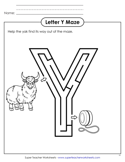 aUppercase Letter Y Maze