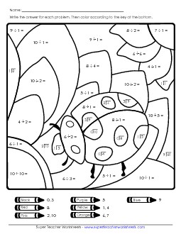 Division Mystery Pic: Ladybug Worksheet