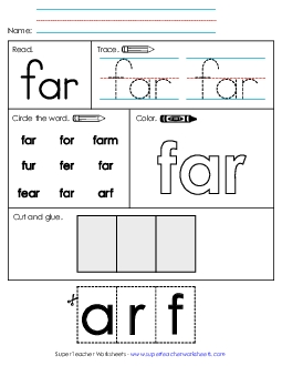 Worksheet 2: Far Sight Words Individual Worksheet