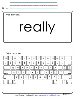 Type the Word: Really Free Sight Words Individual Worksheet