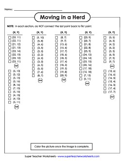 Mystery Graph - Buffalo  Mystery Graph Picture Worksheet