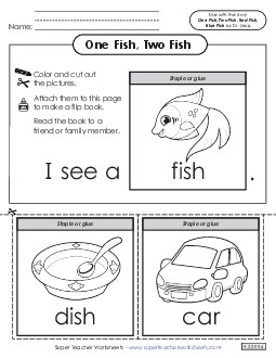 Flip Book Picture Book One Fish Two Fish Worksheet