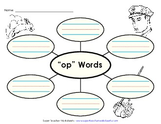 Word Web (-op) Word Families Worksheet