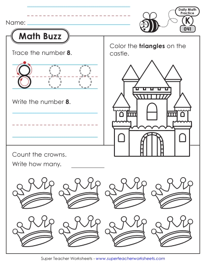 New Kindergarten Math Buzz: Week 9<br>Worksheets 41 through 45 Worksheet New Kindergarten Math Buzz: Week 9<br>Worksheets 41 through 45 Worksheet