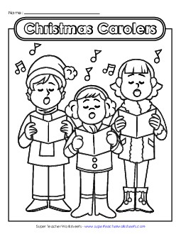 Singing Children Christmas Worksheet