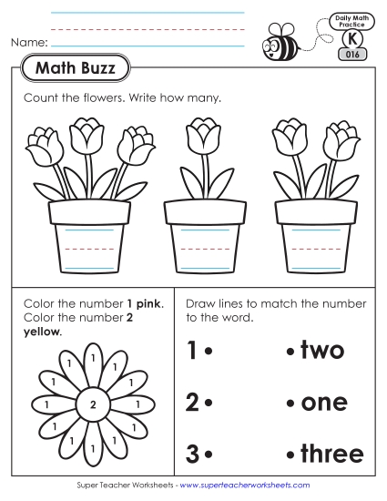 New Kindergarten Math Buzz: Week 4<br>Worksheets 16 through 20 Worksheet New Kindergarten Math Buzz: Week 4<br>Worksheets 16 through 20 Worksheet